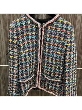 *AUTHENTIC* CHANEL - Multicolor Tweed Jacket, Size 42